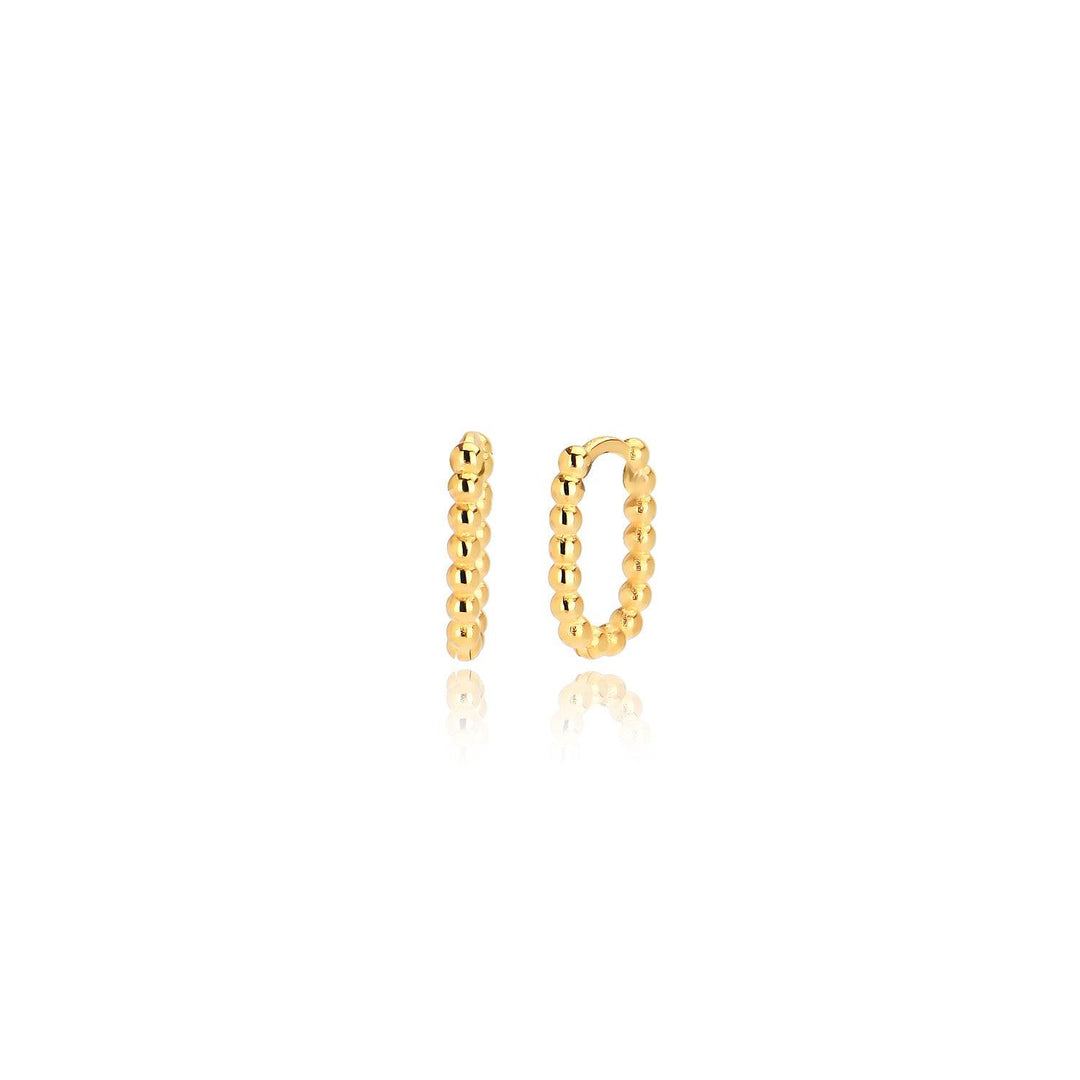 Beaded Hoop Earrings in Gold Vermeil - Nili Gem