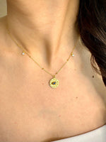 Load image into Gallery viewer, Blue Evil Eye Pendant and Chain necklace In Gold Vermeil - Nili Gem
