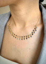 Load image into Gallery viewer, Chain necklace baguette and round CZ In Gold Vermeil - Nili Gem
