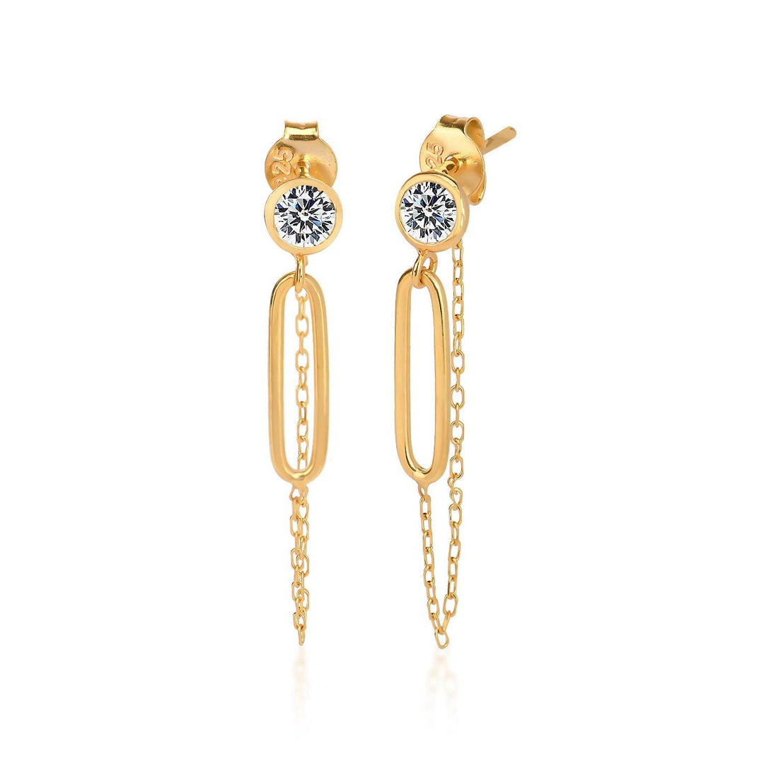 Chandelier Chain Earrings In Gold Vermeil - Nili Gem