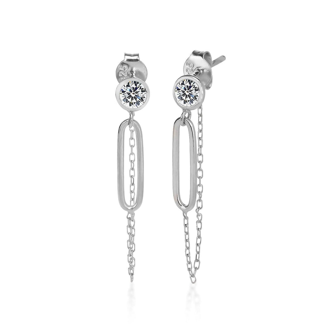 Chain Earrings In Sterling Silver