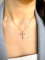 Load image into Gallery viewer, Classic Cross Pendant &amp; Chain In Gold Vermeil - Nili Gem
