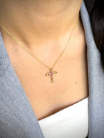 Load image into Gallery viewer, Classic Cross Pendant &amp; Chain In Gold Vermeil - Nili Gem
