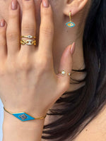 Load image into Gallery viewer, Classic Evil Eye Adjustable Ring In Gold Vermeil - Nili Gem
