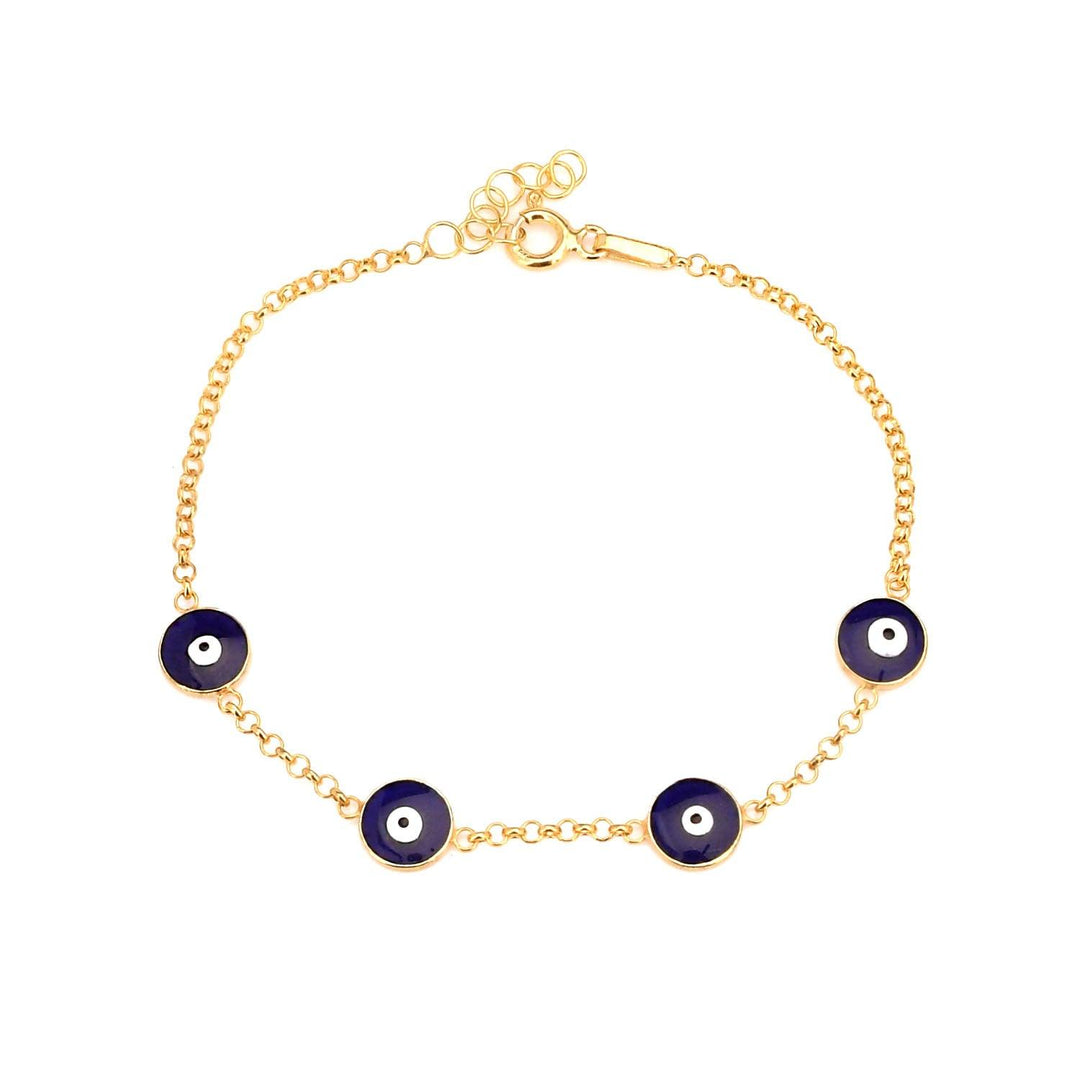 Classic Evil Eye Bracelet In Gold Vermeil - Nili Gem