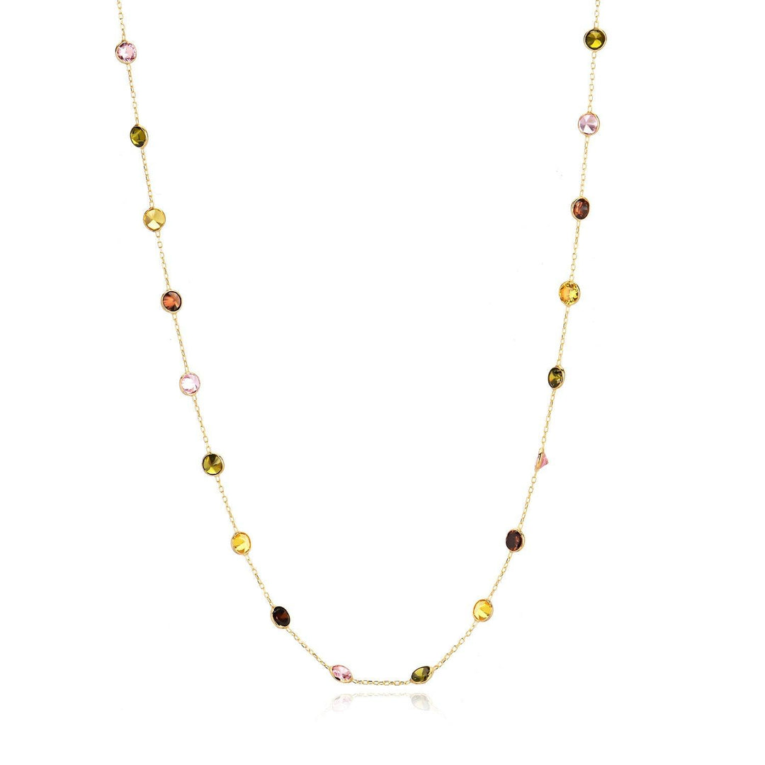 Colorful Gem Station Necklace In Gold Vermeil - Nili Gem