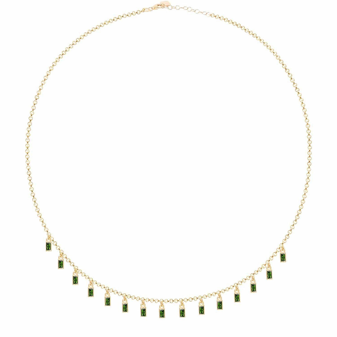 Dangling Baguette Party Necklace In Gold Vermeil - Nili Gem