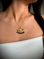 Load image into Gallery viewer, Dangling Evil Eye Pendant &amp; chain In Gold Vermeil - Nili Gem
