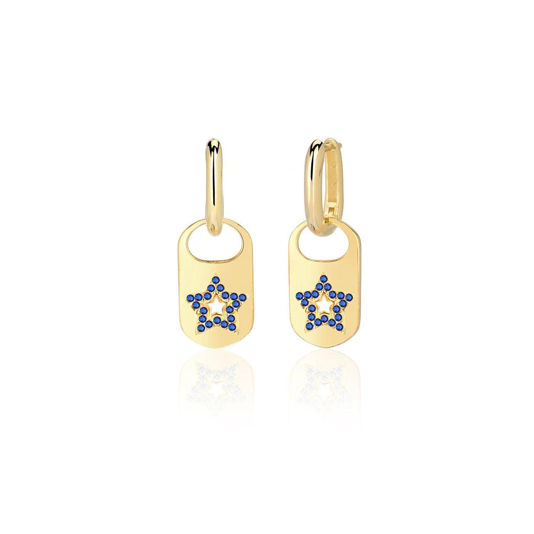 Dangling Niligem Star Hoop Earrings In Gold Vermeil - Nili Gem