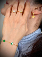 Load image into Gallery viewer, Diamond cut Dangling Evil Eye hoop Earrings In Gold Vermeil - Nili Gem
