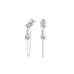 Drop Chain Earrings In Sterling Silver - Nili Gem