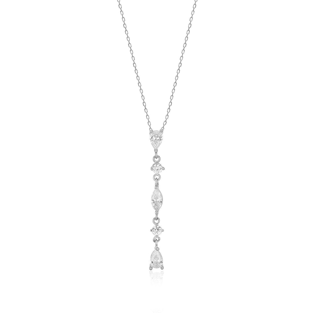 Drop Pendant Necklace In Sterling Silver - Nili Gem