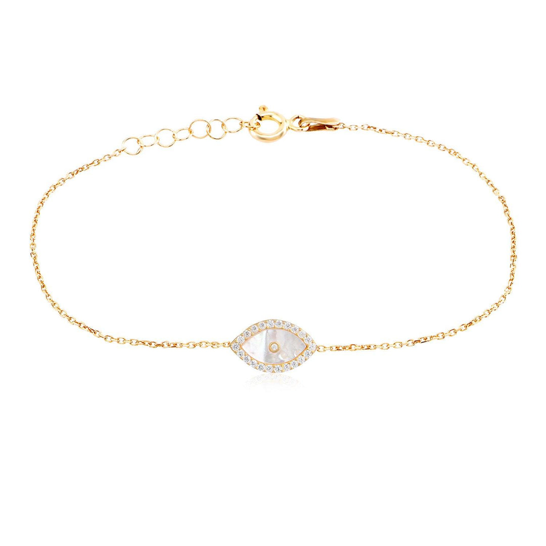 Evil Eye Bracelet with MOP In Gold Vermeil - Nili Gem