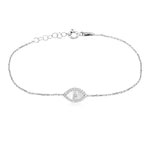 Load image into Gallery viewer, Evil Eye Bracelet with MOP In Sterling Silver - Nili Gem
