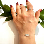 Load image into Gallery viewer, Evil Eye Bracelet with MOP In Sterling Silver - Nili Gem
