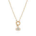 Load image into Gallery viewer, Evil Eye Charm &amp; Chain Necklace In Gold Vermeil - Nili Gem
