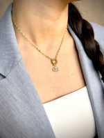 Load image into Gallery viewer, Evil Eye Charm &amp; Chain Necklace In Gold Vermeil - Nili Gem
