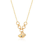 Load image into Gallery viewer, Evil Eye Charm Link Party Necklace In Gold Vermeil - Nili Gem
