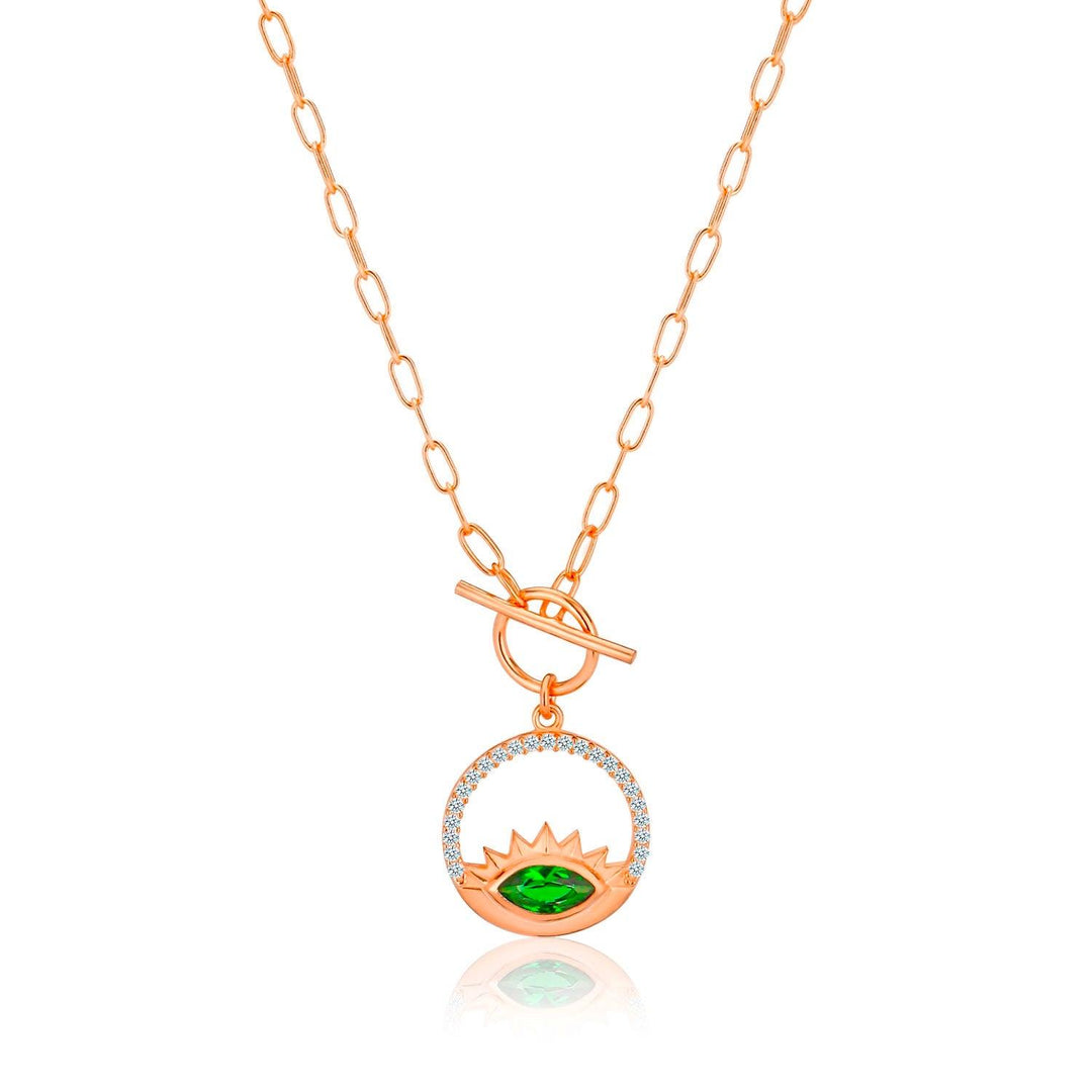 Evil Eye Necklace In Rose Gold plating - Nili Gem