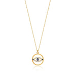 Load image into Gallery viewer, Evil Eye Pendant &amp; Chain In Gold Vermeil - Nili Gem
