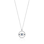 Load image into Gallery viewer, Evil Eye Pendant &amp; Chain In Sterling Silver - Nili Gem
