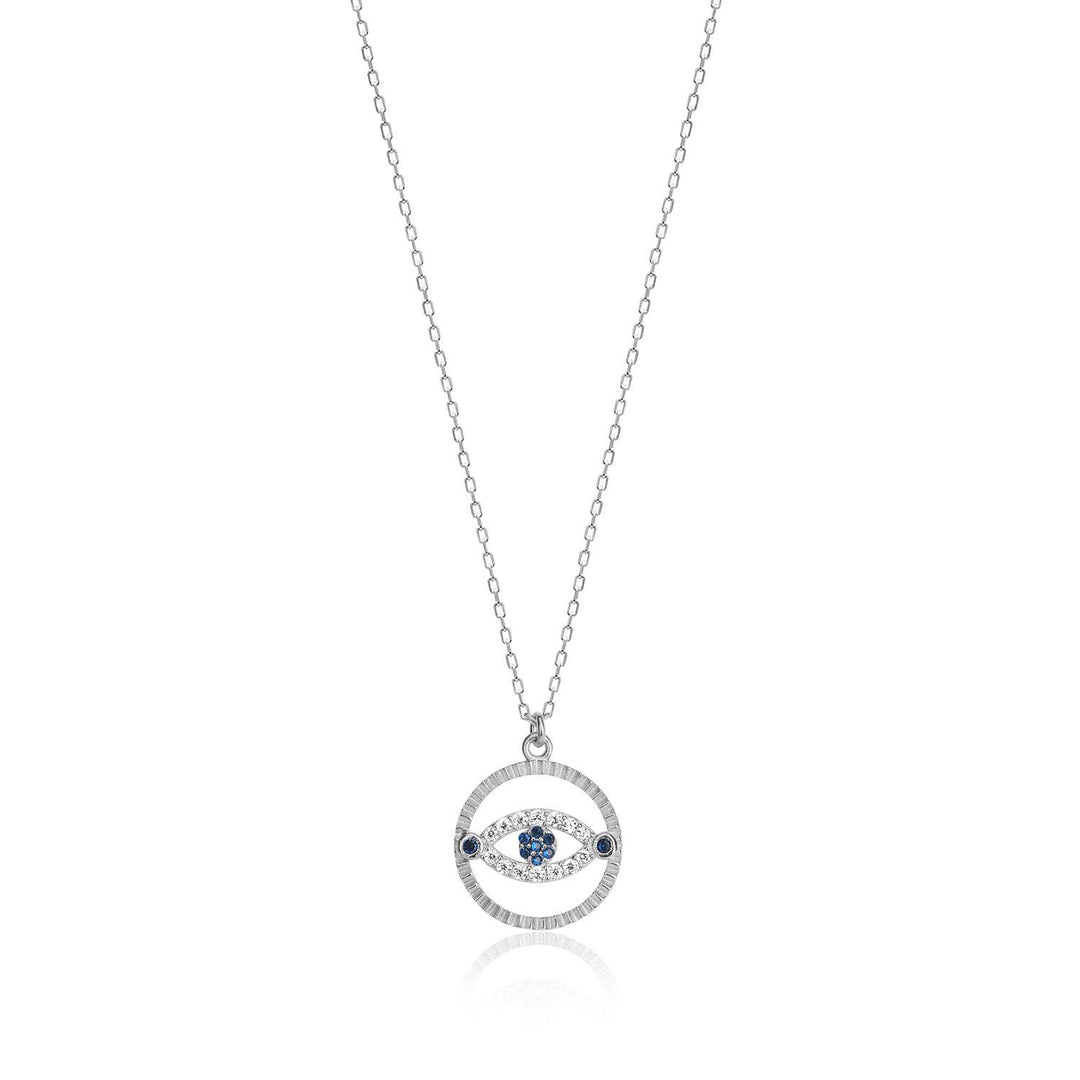 Evil Eye Pendant & Chain In Sterling Silver - Nili Gem