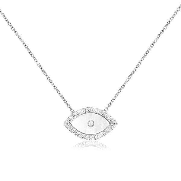 Eye Necklace With Mother Of Pearl In sterling silver - Nili Gem