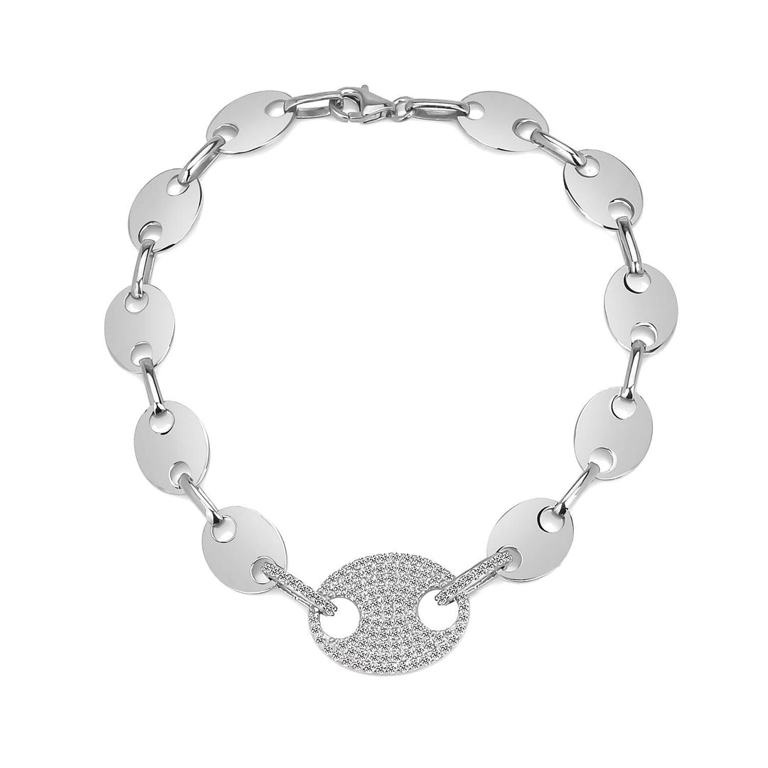 Fashionable Handmade Button Bracelet In Sterling Silver - Nili Gem