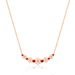 Load image into Gallery viewer, Handmade Enameled Flower Necklace In Rose Gold Plating - Nili Gem
