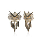 Load image into Gallery viewer, Handmade Enameled Owl Earrings In Gold Vermeil - Nili Gem
