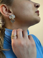 Load image into Gallery viewer, Handmade Enameled Owl Earrings In Gold Vermeil - Nili Gem
