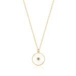 Load image into Gallery viewer, Handmade Enameled Round Pendant &amp; Chain Necklace in Gold Vermeil - Nili Gem
