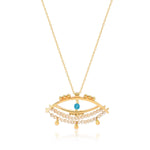 Load image into Gallery viewer, Handmade Evil Eye Pearl Pendant &amp; Chain In Gold Vermeil - Nili Gem
