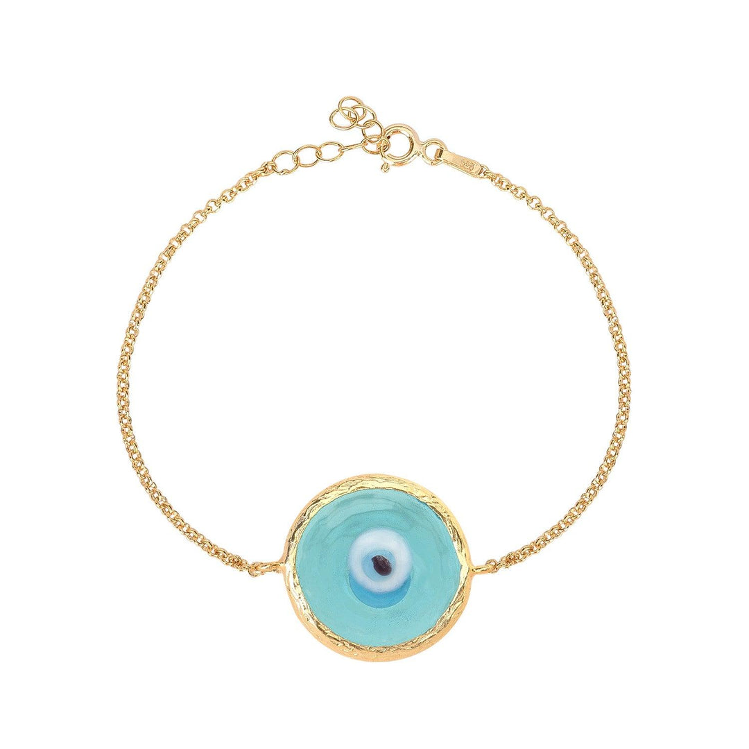 Handmade Extra Fashion Evil Eye Bracelet In Gold Vermeil - Nili Gem