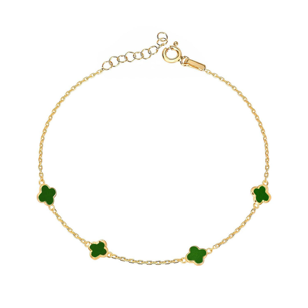 Handmade green Enameled Bracelet In Gold Vermeil - Nili Gem