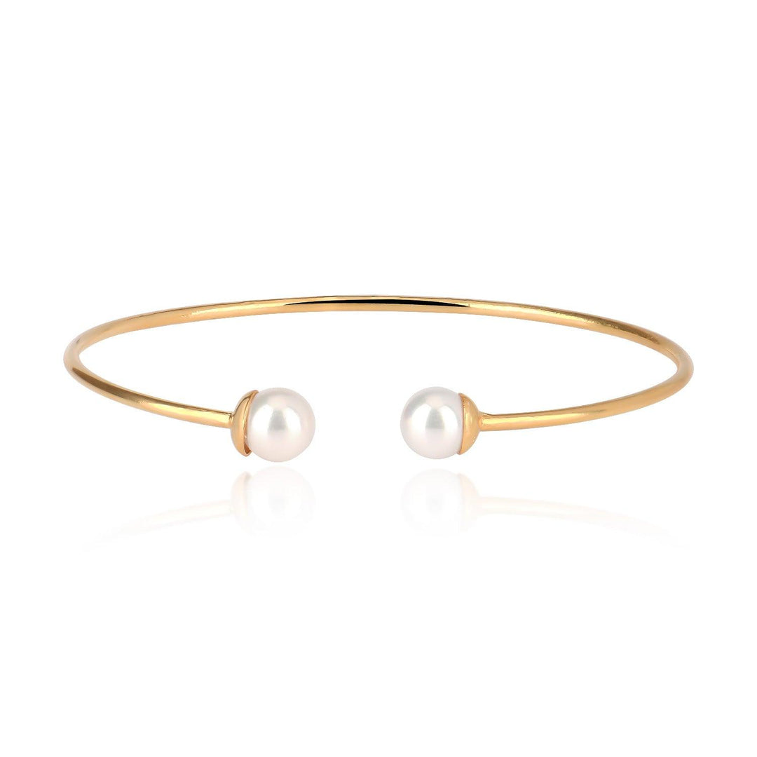 Handmade Pearl Bangle In Gold Vermeil - Nili Gem