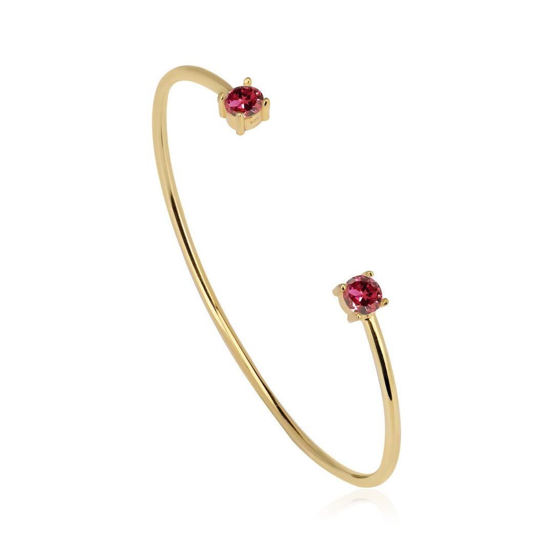 Handmade Ruby Bangle in Gold Vermeil - Nili Gem