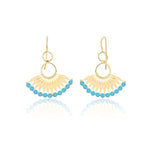 Load image into Gallery viewer, Handmade Turquoise Dangling Hook Earrings In Gold Vermeil - Nili Gem
