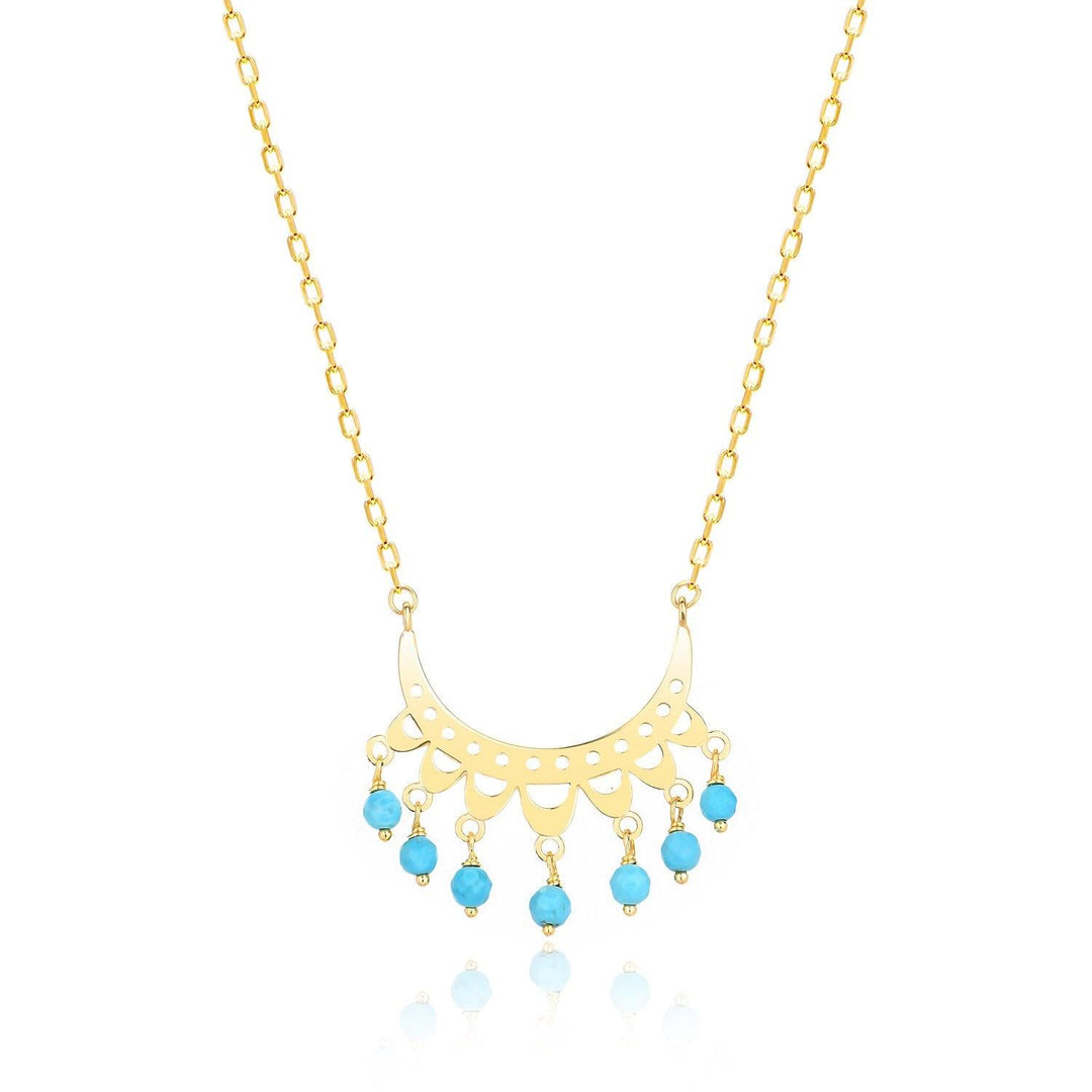 Handmade Turquoise Necklace In Gold Vermeil - Nili Gem