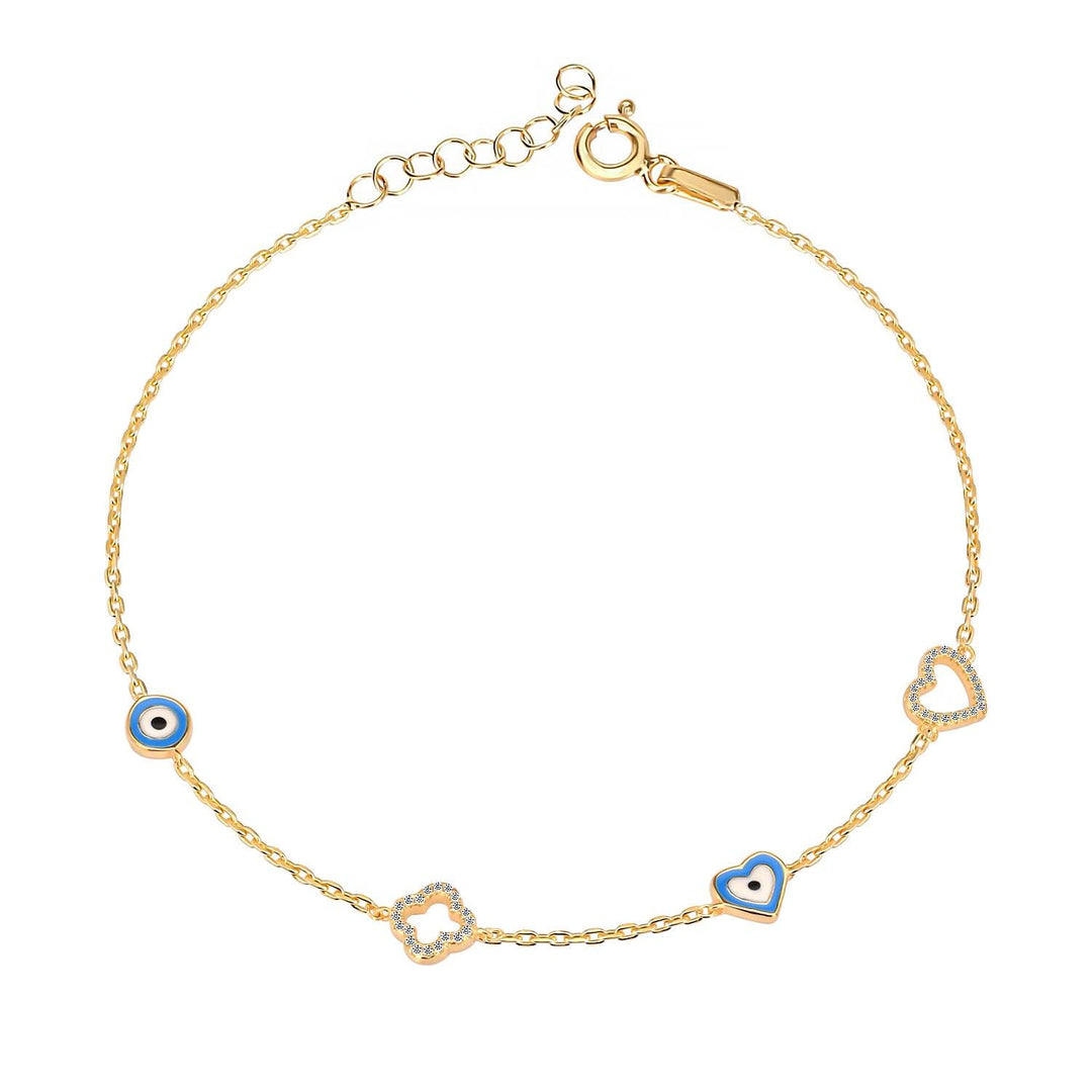 Heart Evil Eye Bracelet In Gold Vermeil - Nili Gem