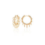 Hoop Circle Party Earrings In Gold Vermeil - Nili Gem