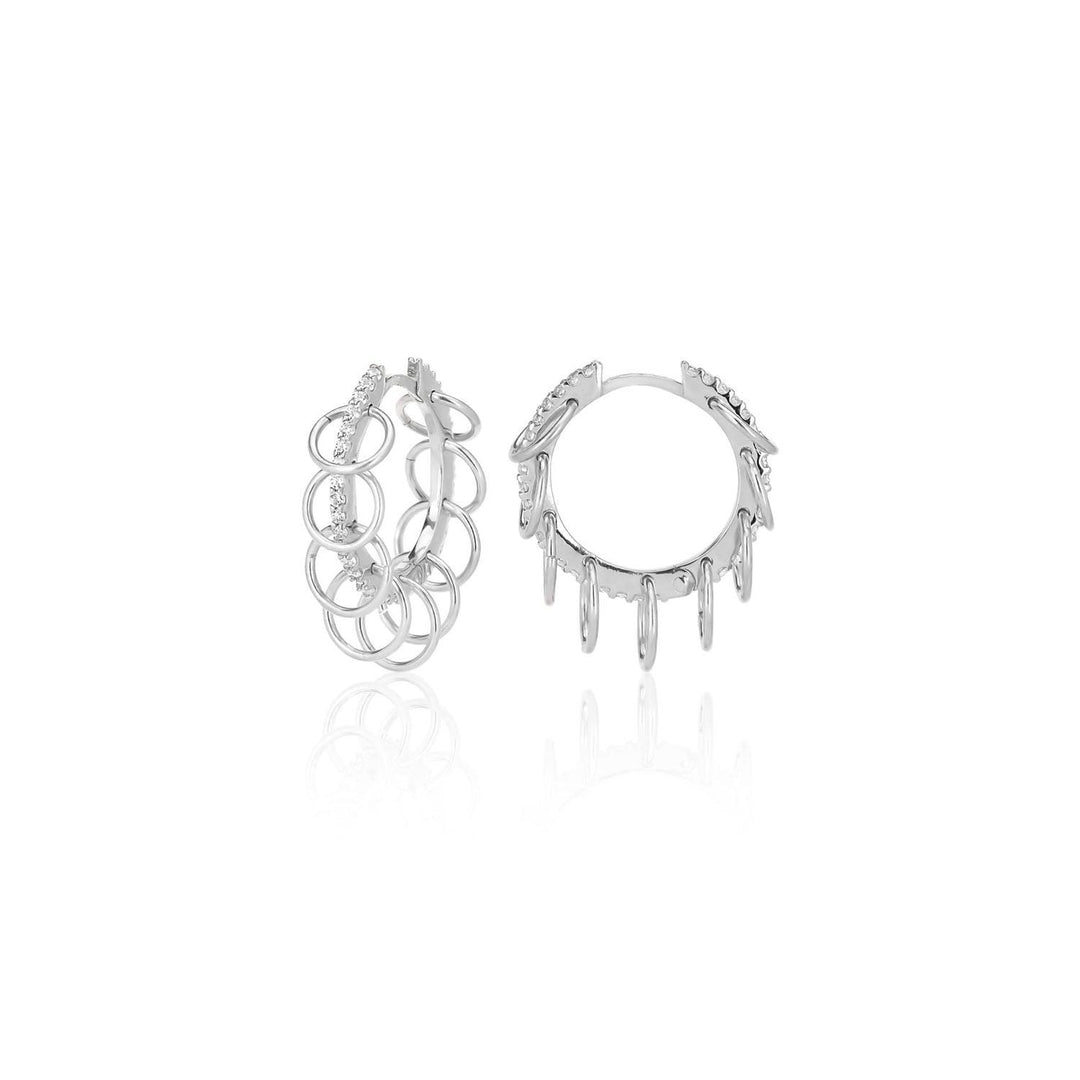 Hoop Circle Party Earrings In Sterling Silver - Nili Gem