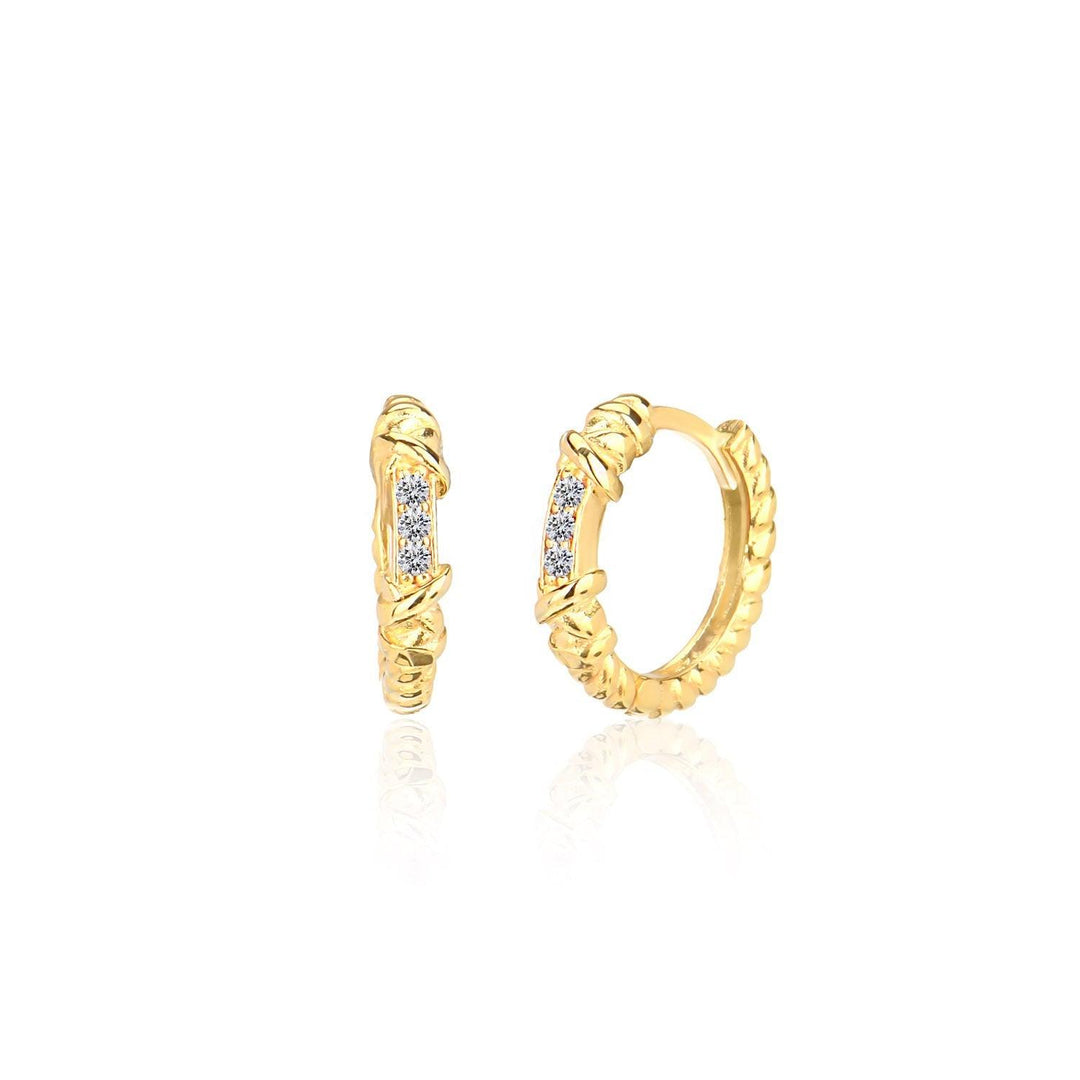 Hoop Sleeper Earrings in Gold Vermeil - Nili Gem