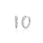 Hoop Sleeper earrings in sterling Silver - Nili Gem