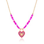 Load image into Gallery viewer, Lovely Heart Lock Necklace In Rose Gold Plating - Nili Gem
