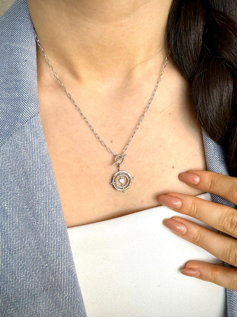 Magic Heart Pendant & Chain Necklace In Sterling Silver - Nili Gem