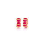 Marquise Ruby Hoop Earrings In Rose Gold Plating - Nili Gem