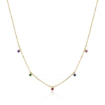 Multi Color Station Necklace In Gold Vermeil - Nili Gem