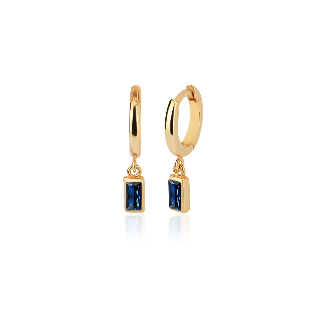 Niligem Dangling Hoop Earrings In Gold Vermeil - Nili Gem