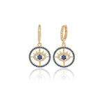 Load image into Gallery viewer, Niligem Evil Eye Hoop Earrings In Gold Vermeil - Nili Gem
